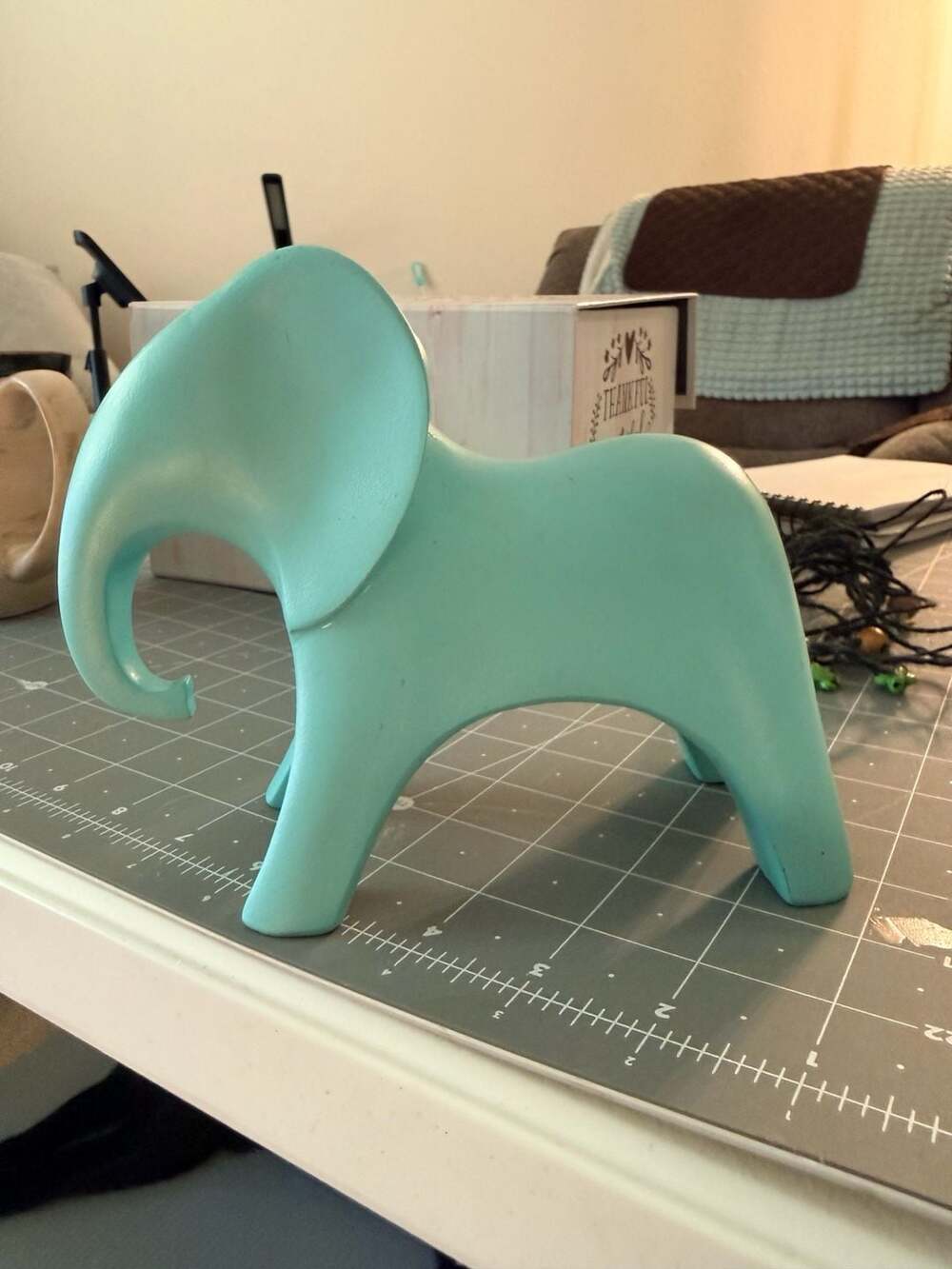 Hobby Lobby Turquoise Elephant Figurine